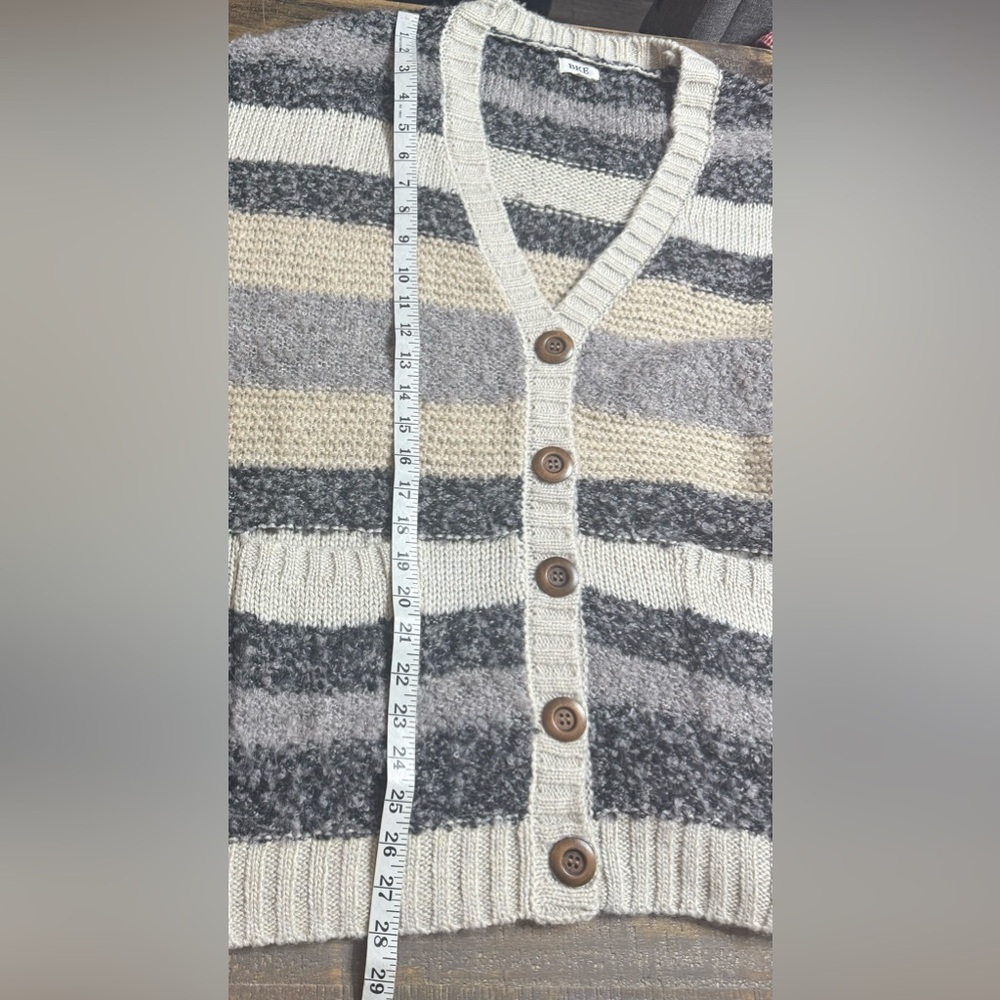 BKE Women's Nubby Striped Cardigan Sweater - Picture 7 of 7